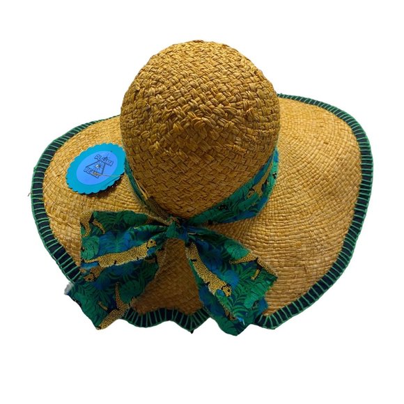 Leopard Banded Straw Sun Hat main image 3
